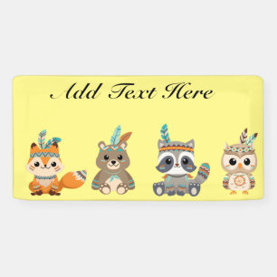 Custom Tribal Woodland Animals Banner