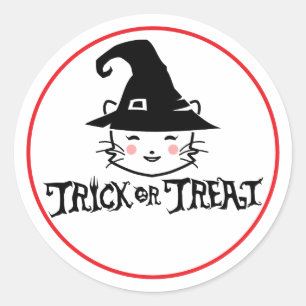 Custom Trick or Treat Cute Wizard Classic Round Sticker