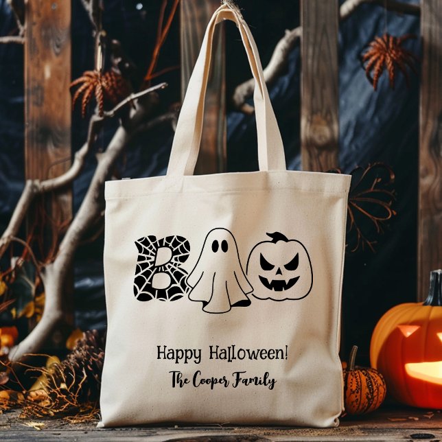 Custom Trick or Treat Halloween Boo Family Tote Bag (Creator Uploaded)