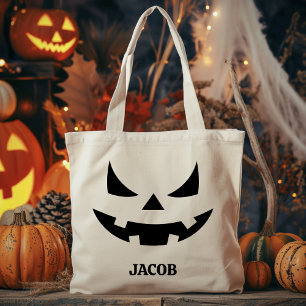 Custom Trick or Treat Halloween Tote Bag for Kids