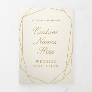 Custom Trifold Letter Fold Invitation, Size: 5" x 