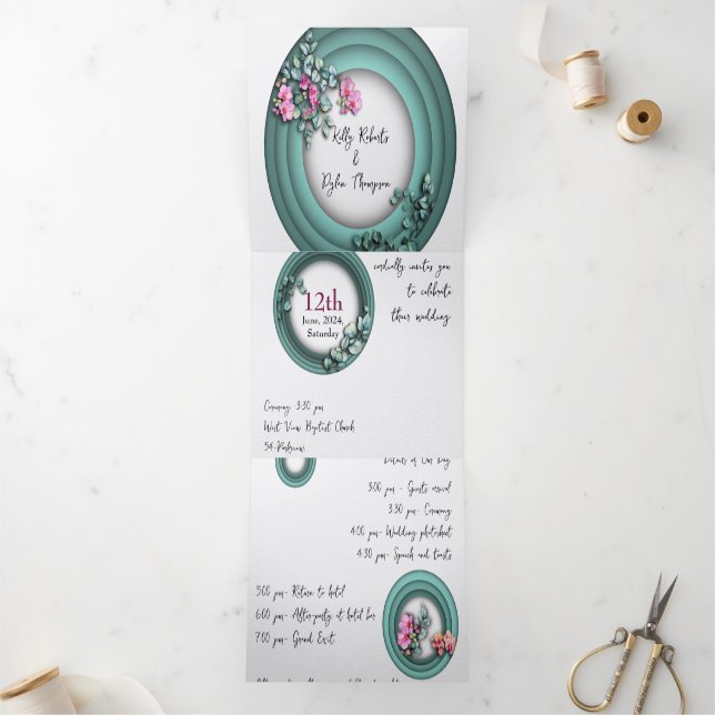 Custom Trifold Letter Fold Wedding Invitation (Inside)