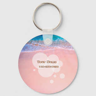 Custom Tropical Beach Key Ring