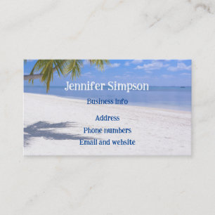 Custom Tropical Beach Ocean Palm Trees Business Card