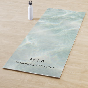 Custom Tropical Beach Sea Waves Monogram Yoga Mat