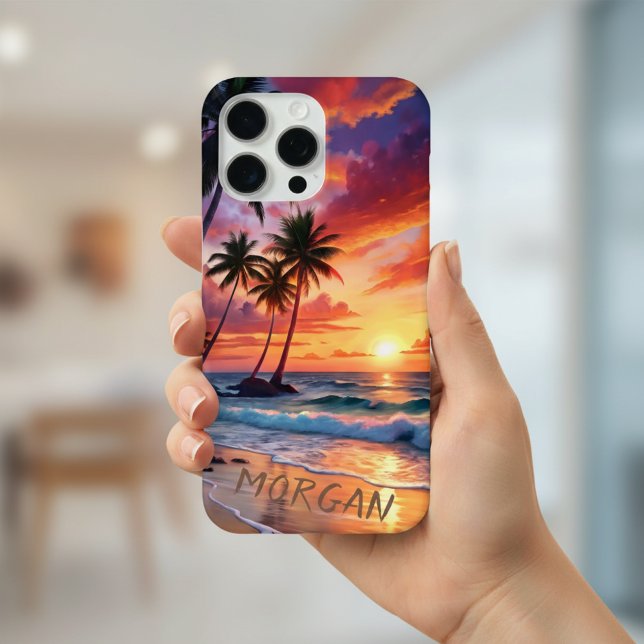 Custom Tropical Beach Sunset | Coastal Art Case-Mate iPhone Case (Creator Uploaded)