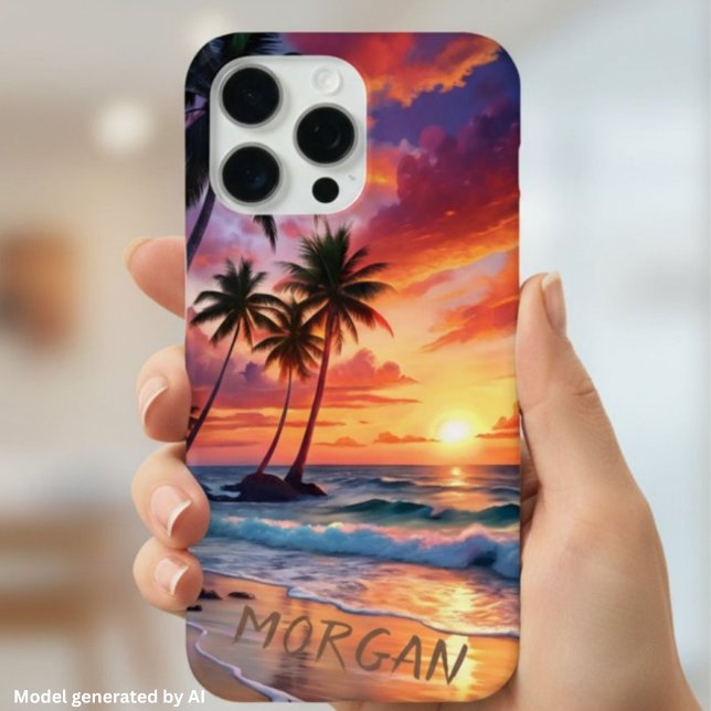 Custom Tropical Beach Sunset | Coastal Art Case-Mate iPhone Case (Creator Uploaded)