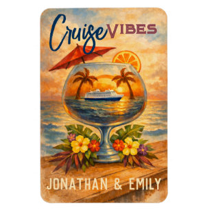 Custom Tropical Drink Cruise Vibes Door Decoration Magnet