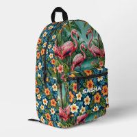 Custom Tropical Flamingo Hawaiian Backpack bag