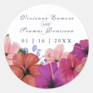 Custom tropical floral hibiscus sticker