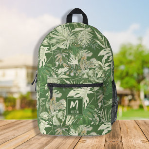 Custom Tropical Leaf Green Exotic Modern Design Printed Backpack