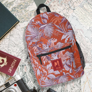 Custom Tropical Leaf Hot Summer Red Modern Design  Printed Backpack
