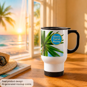 Custom Tropical Morning Yucca Vacation Travel Mug