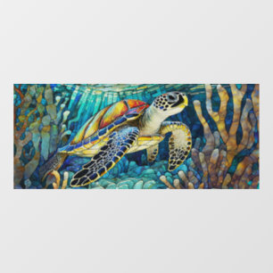 Custom Tropical Sea turtle Stained glass art