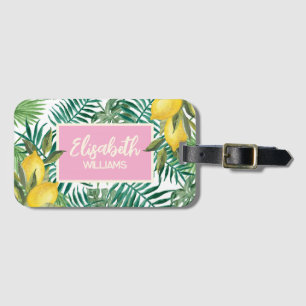 Custom Tropical Summer Mediterranean Lemon Luggage Tag