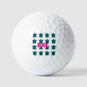 Custom Tropical Turtle Floral Pattern Seamless Golf Balls