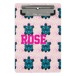 Custom Tropical Turtle Floral Pattern Seamless  Mini Clipboard