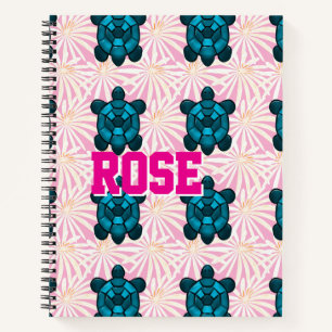 Custom Tropical Turtle Floral Pattern Seamless  Notebook