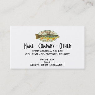 Custom Trout Fishing Business Card