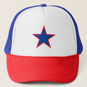 Custom trucker hat with multi color star icon