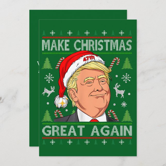 Custom Trump Cards, Make Christmas Great Again Holiday Card (Front/Back)