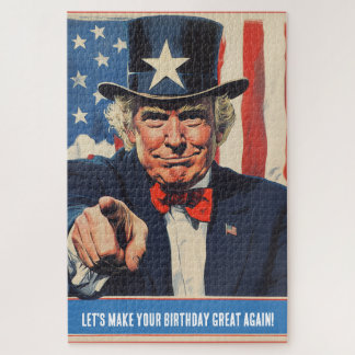 Custom Trump Funny Message for Happy 50th Birthday Jigsaw Puzzle