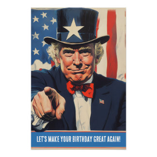 Custom Trump Funny Message for Happy 50th Birthday Poster
