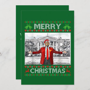 Custom Trump Santa Hat Merry Christmas   Holiday Card