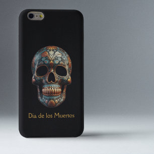 Custom Turquoise Gold Día de los Muertos Skull Case-Mate iPhone 14 Case