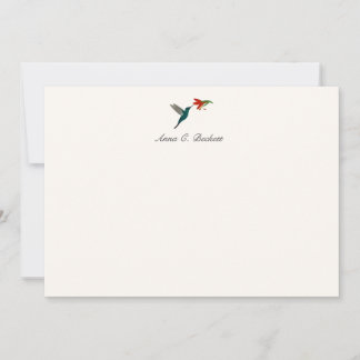 Custom Turquoise Hummingbird Note Card