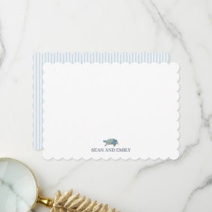 Custom Turtle Painting Nautical Stationary Thank You Card