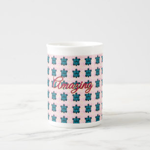 Custom turtle pattern  bone china mug