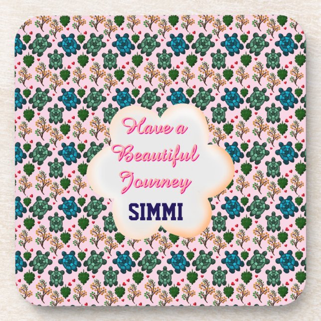 Custom turtle pattern  coaster (Front)