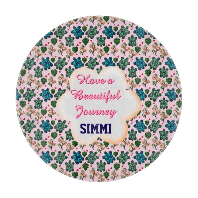 Custom turtle pattern  cutting board (Front)