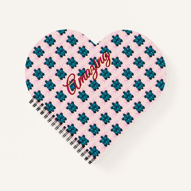 Custom turtle pattern Sherpa Blanket Notebook (Front)