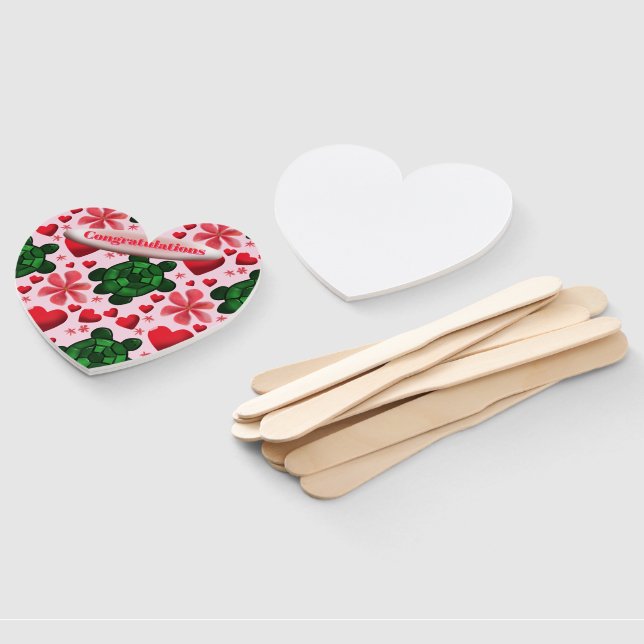 Custom turtle pattern  wrapping paper hand fan (Non-assembled)