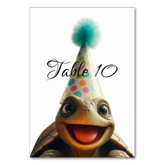 Custom Turtle Table Cards, Number