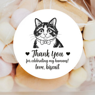 Custom Tuxedo Cat Wedding Favour Stickers