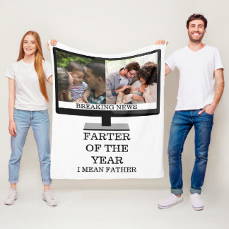 Custom TV farter of the year funny dad 2 photo Fleece Blanket