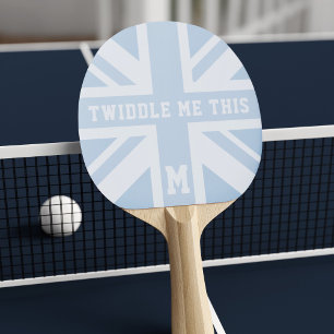 Custom Twiddle Blue British Flag Ping Pong Paddle
