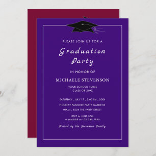 Custom Two Colour Graduation Invitation Template