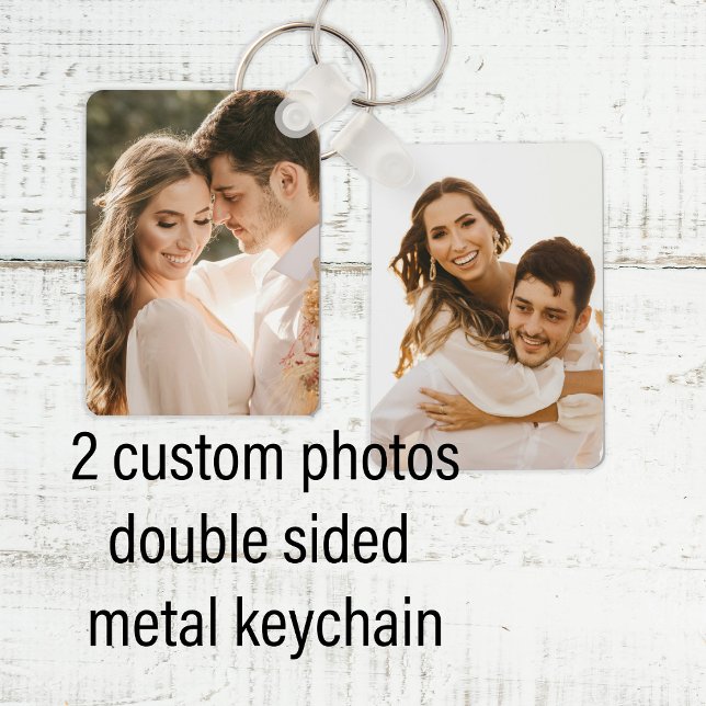 Custom two couple photo double sided aluminium  key ring (Creator Uploaded)