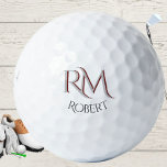 Custom Two-Layered Monogram with First Name  Golf Balls<br><div class="desc">UNIQUE LAYERING OF THE MONOGRAM -- look closely and you will see three colours, which gives it the feeling of depth. Personalised additionally with the first name. Special idea for a gift or you might just enjoy for yourself! If you have any design questions or a special request, please send...</div>