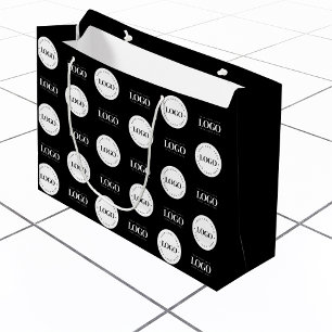 Custom Two Logo Step and Repeat Business Colmpany Large Gift Bag