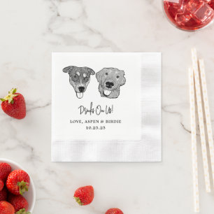 Custom Two Pet Cocktail Napkins Wedding