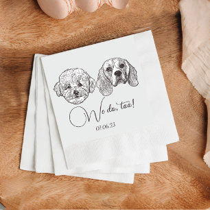 Custom Two Pet Cocktail Napkins Wedding