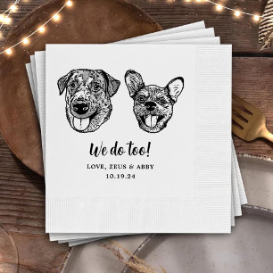 Custom Two Pet Cocktail Napkins Wedding