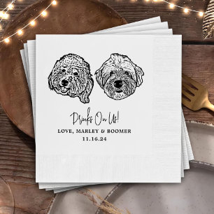 Custom Two Pet Cocktail Napkins Wedding