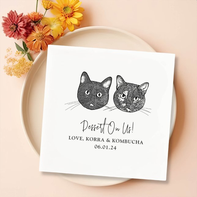 Custom Two Pet Cocktail Napkins Wedding (Creator Uploaded)
