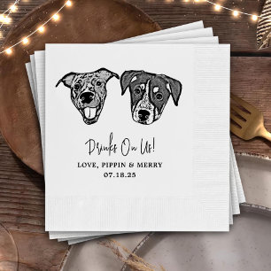 Custom Two Pet Cocktail Napkins Wedding